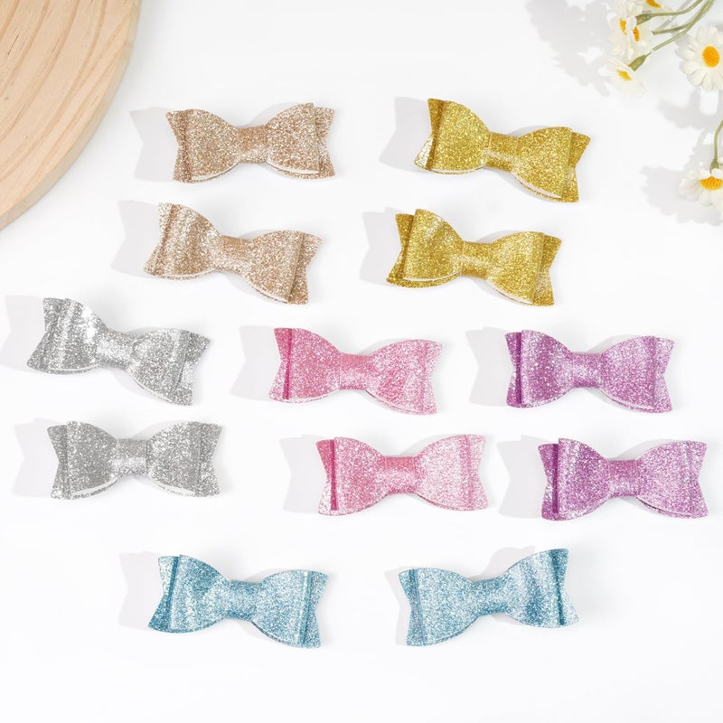 CellElection 30PCS 2.75'' Baby Girls Pigtail Bows Sparkly Sequin Glitter Hair Bows With Alligator Clips Hair Barrettes Accessory for Girls Toddlers Kids Teens - Image 4
